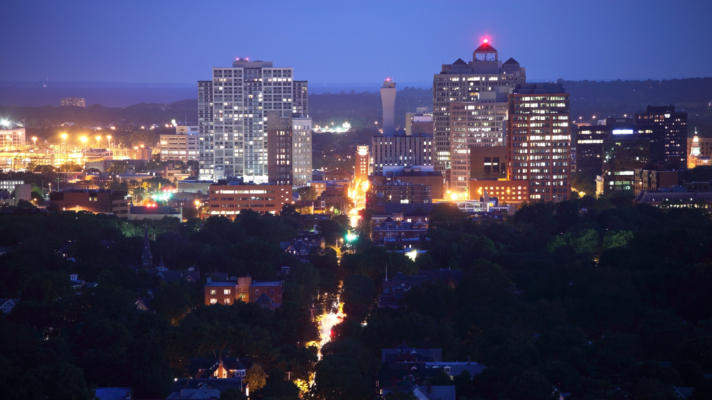 new haven at night